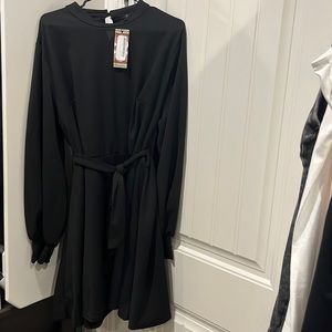 Black casual but dressy dress.